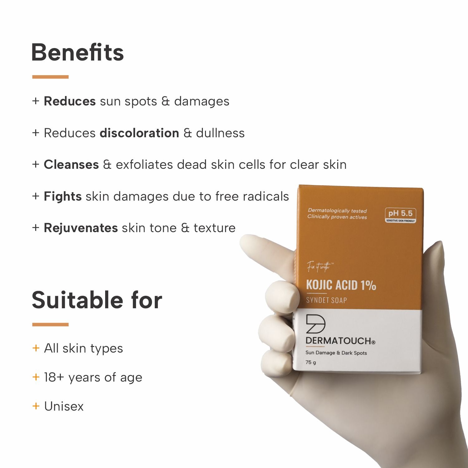 Kojic Acid 1% Soap.   All Skin Type (Tanning & Pigmentation) Pack Of 2